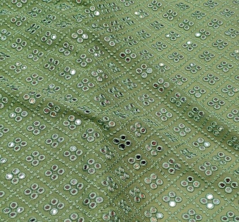 greeny-grey-geometric-mirror-work-embroidered-georgette-fabric