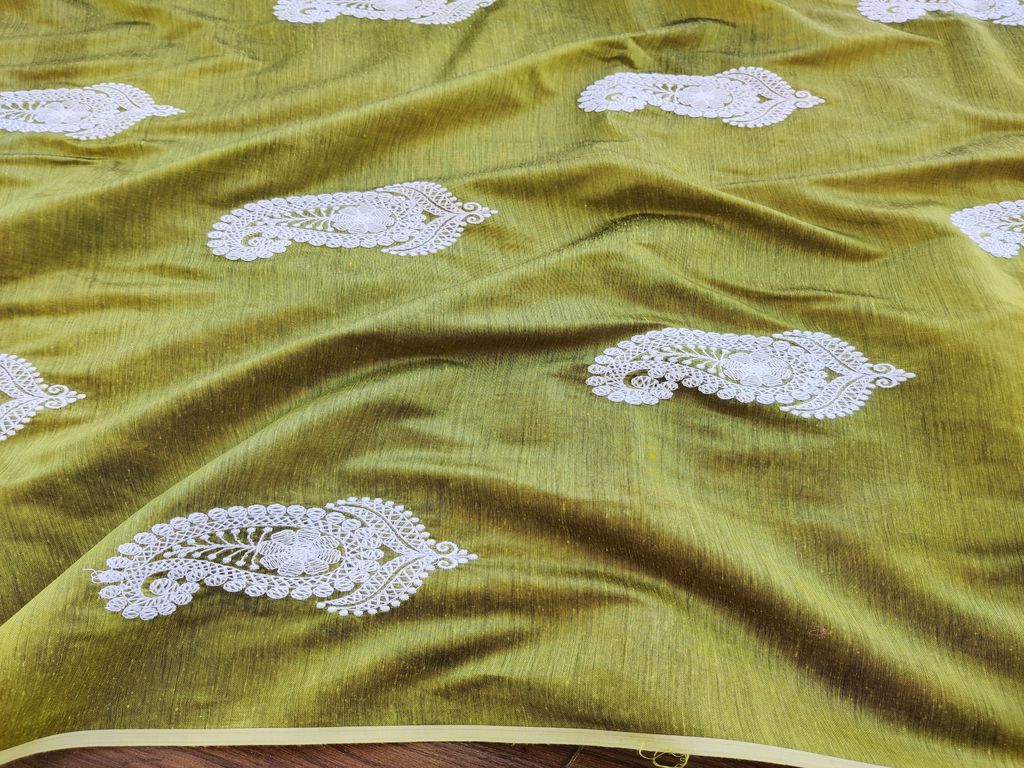 parrot-green-chanderi-with-embroidered-white-lakhnawi-motifs