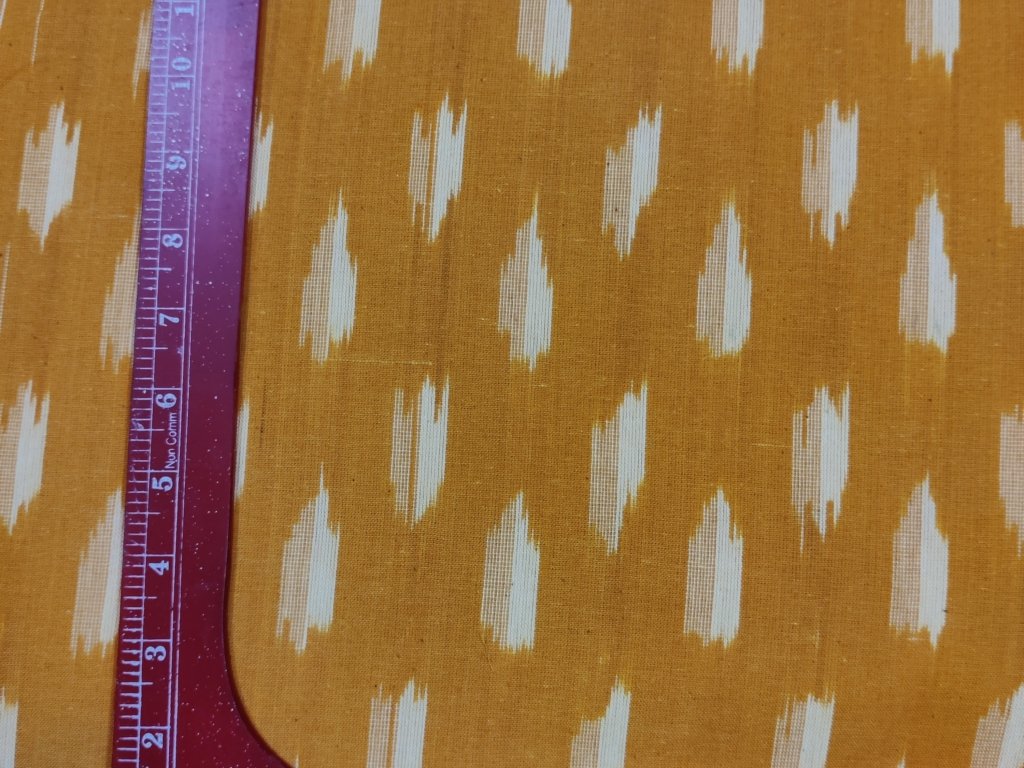 mustard-yellow-geometric-pochampally-handloom-ikat-cotton-fabric