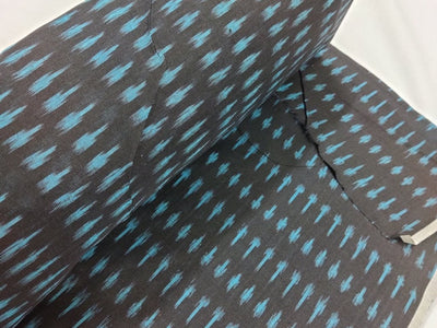 black-blue-geometric-pochampally-ikat-mercerized-cotton-fabric