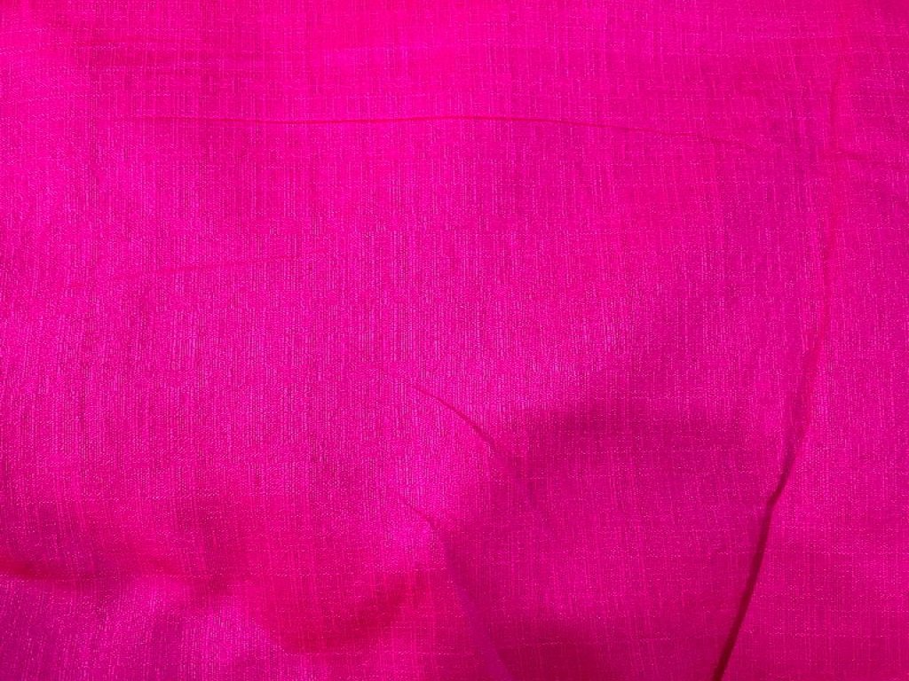 Hot Pink Plain Bangalore Raw Silk Fabric