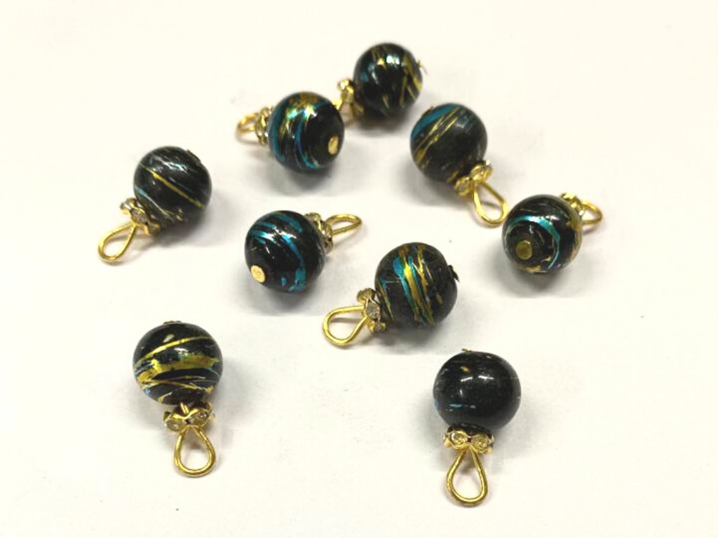 black-multicolor-circular-glass-loreal-beads-10-mm