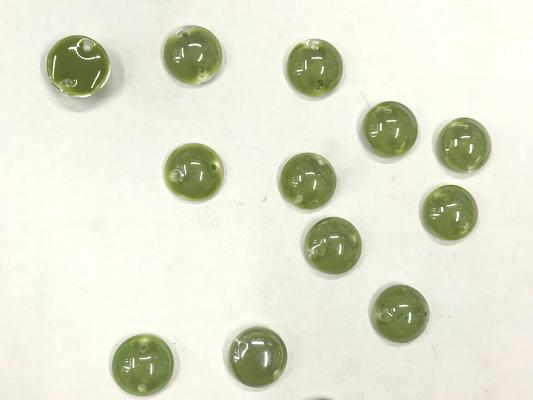 green-circular-2-hole-glass-beads-12-mm