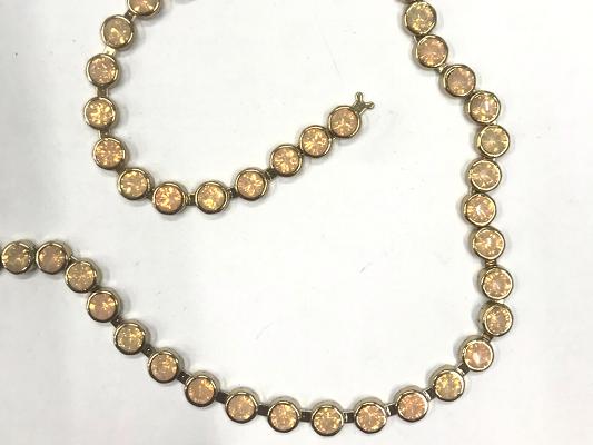 light-peach-stone-metal-cup-chains-6-mm