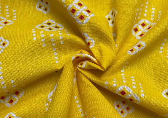 yellow-white-geometric-printed-cotton-fabric