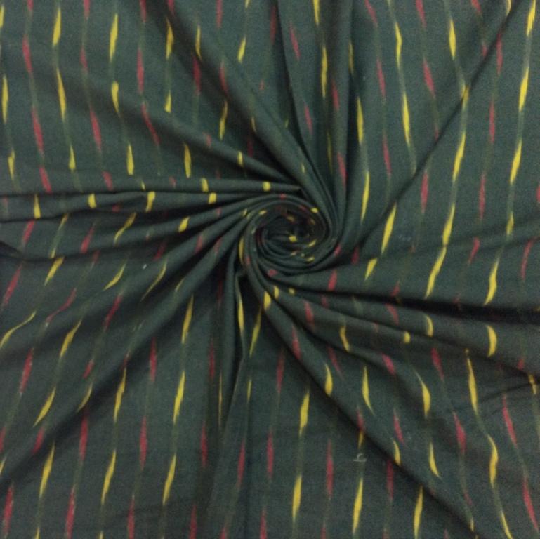 dark-green-yellow-line-pure-cotton-ikat