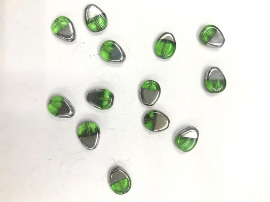 green-silver-drop-glass-beads-10x13-mm