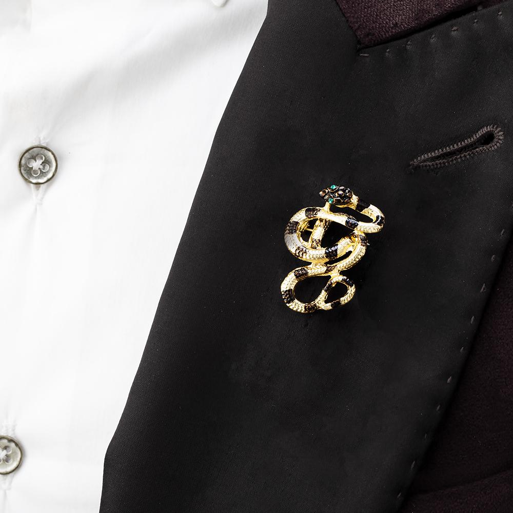 golden-black-stylish-snake-designer-brooch