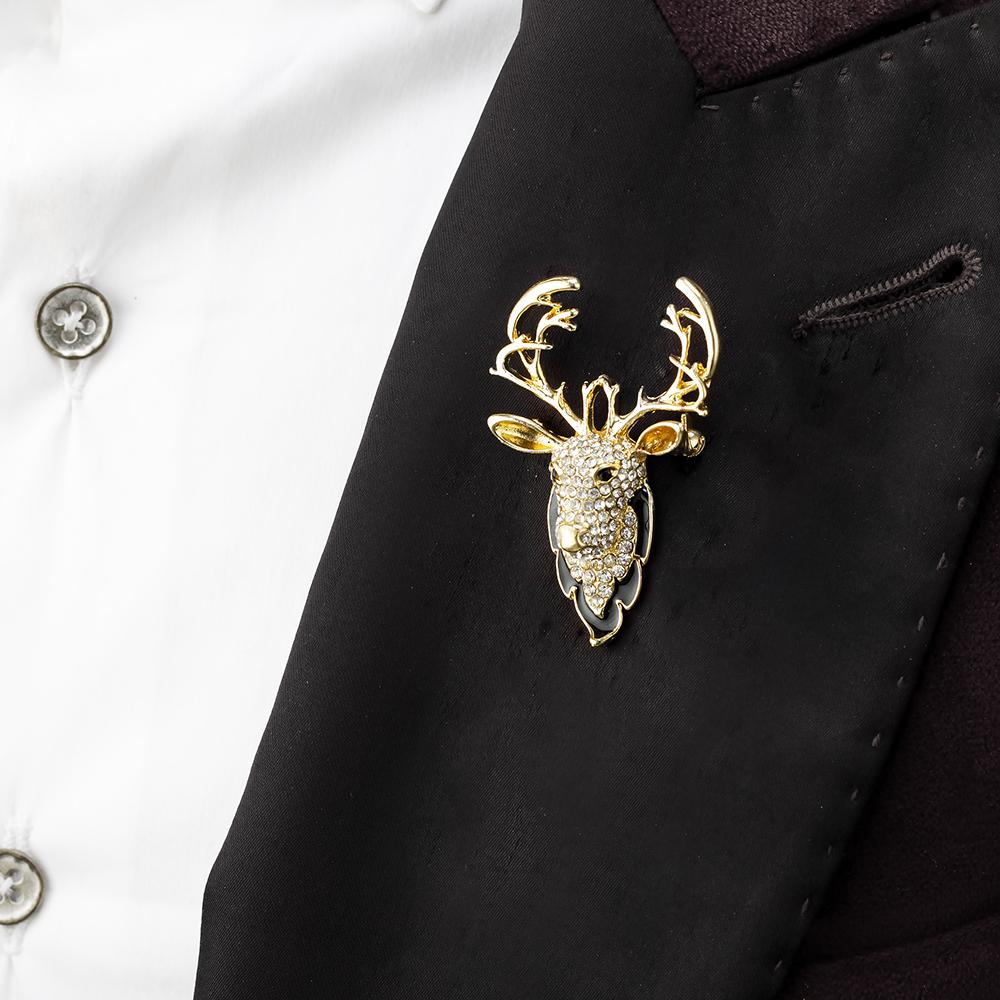 golden-color-stone-studded-deer-designer-brooch