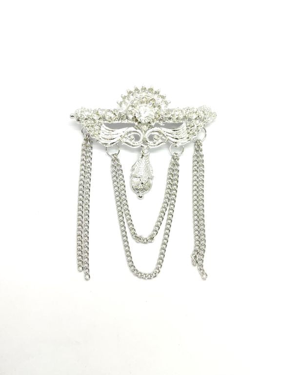 White Silver Designer Brooch