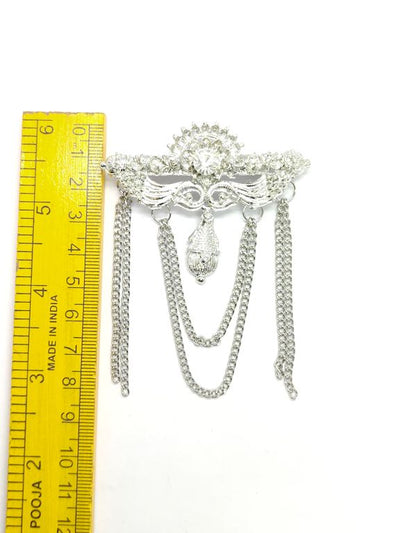 White Silver Designer Brooch