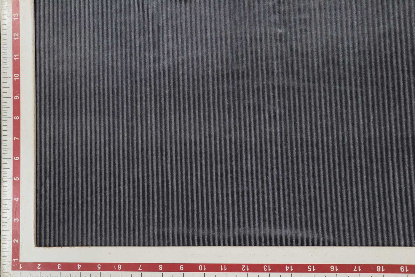 Precut of 1.5 Meters of Grey Pleated Velour Velvet Fabric