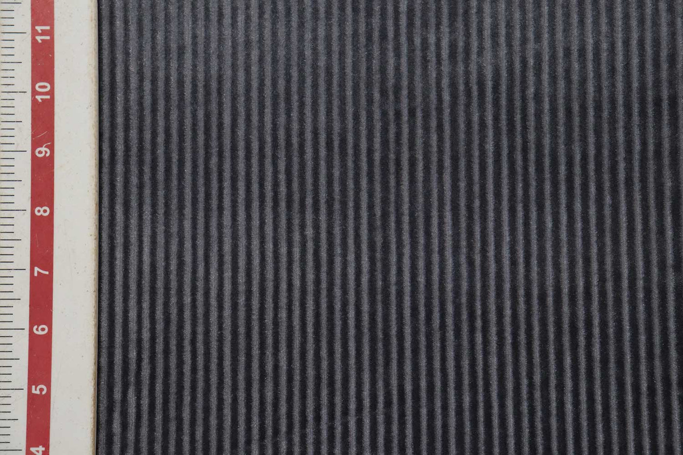 Precut of 1.5 Meters of Grey Pleated Velour Velvet Fabric