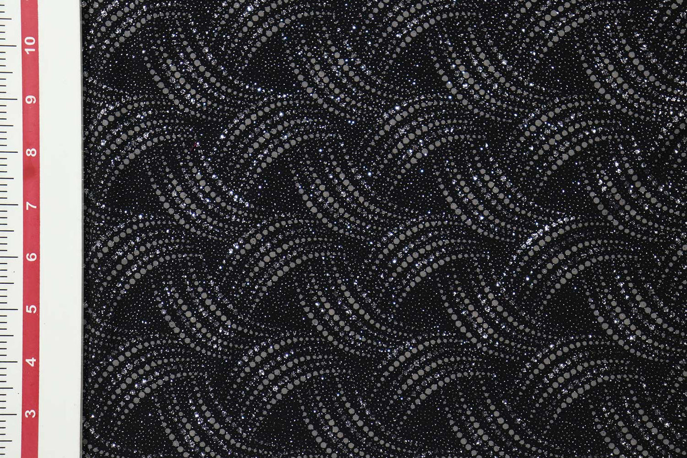 Black Glitter Work Knit Fabric