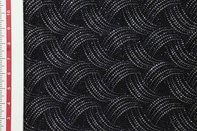 Black Glitter Work Knit Fabric