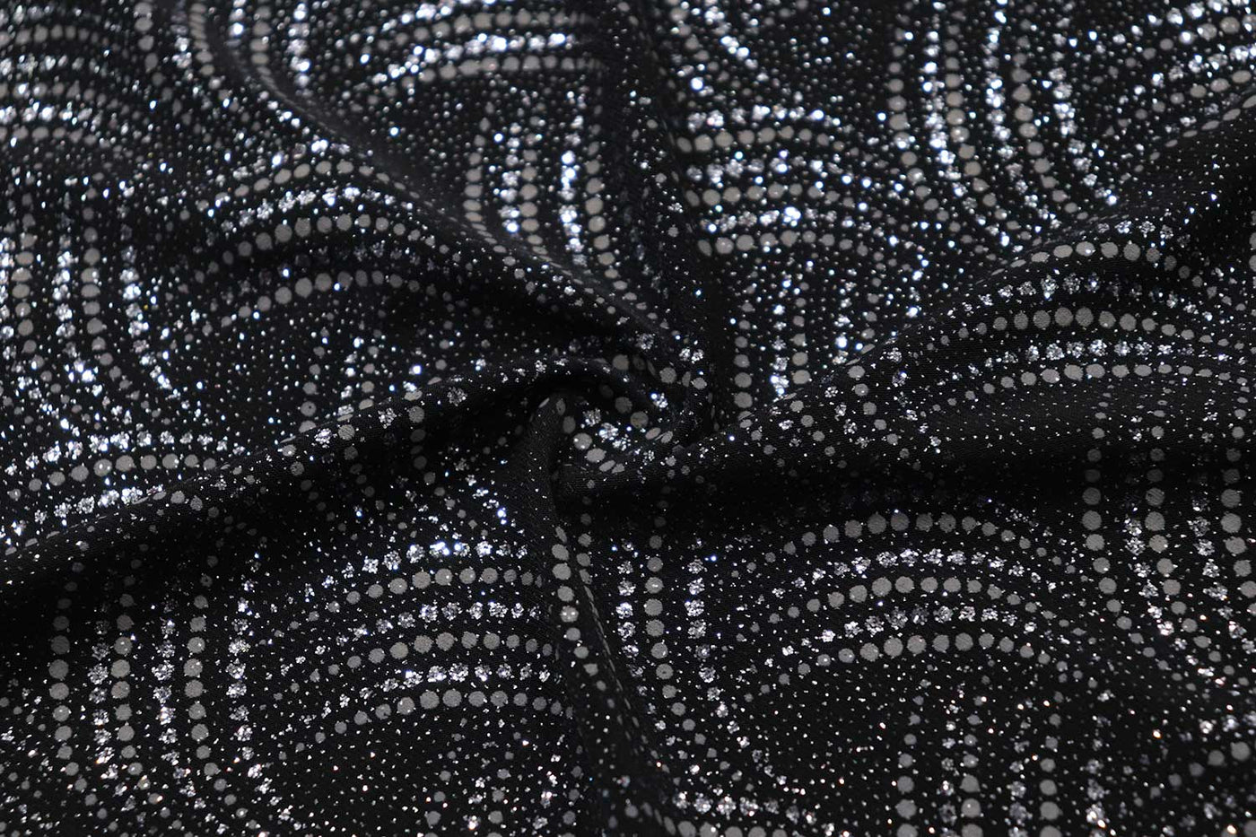 Black Glitter Work Knit Fabric