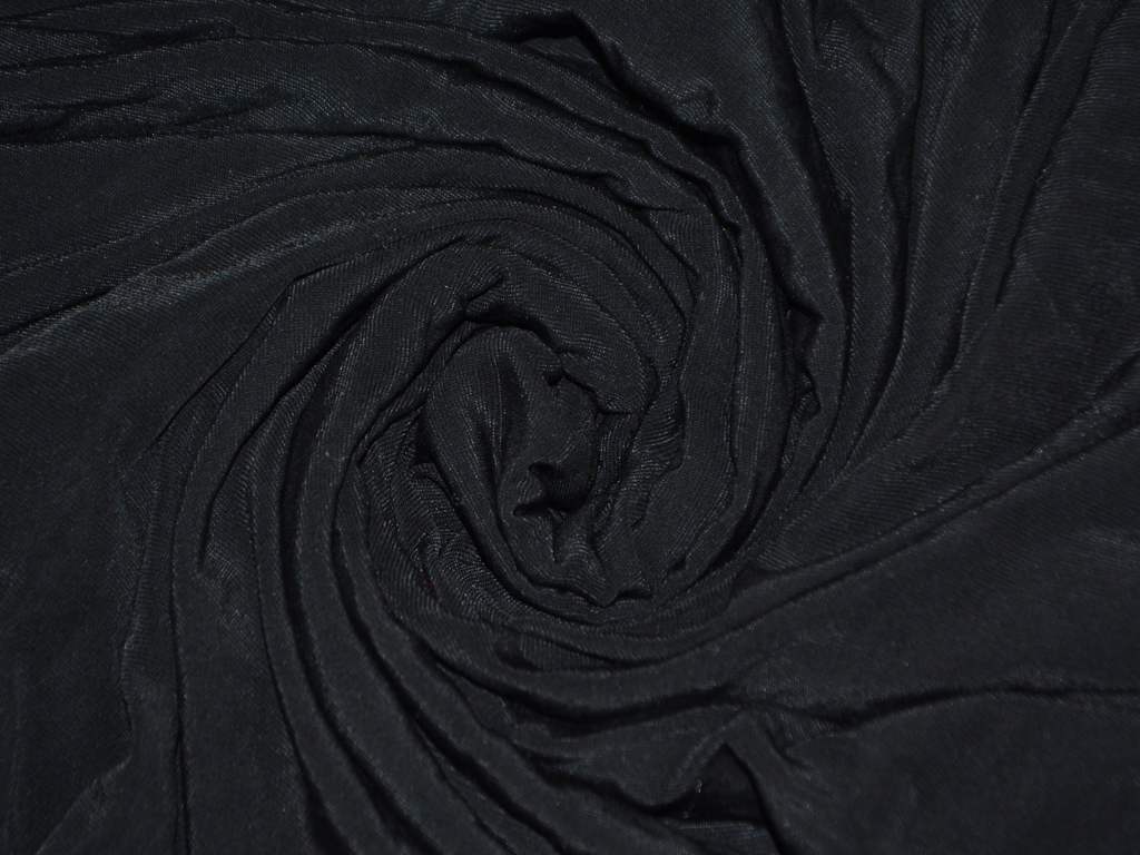 Black Plain Glossy Velvet Fabric