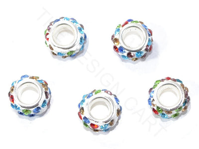 White Multicolour Spacer Beads with Zircons | The Design Cart (3840767459362)
