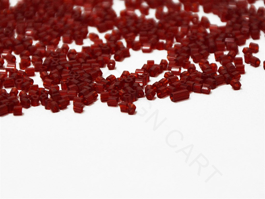 Preciosa Red Transparent 2 Cut Beads | The Design Cart (4350363729989)