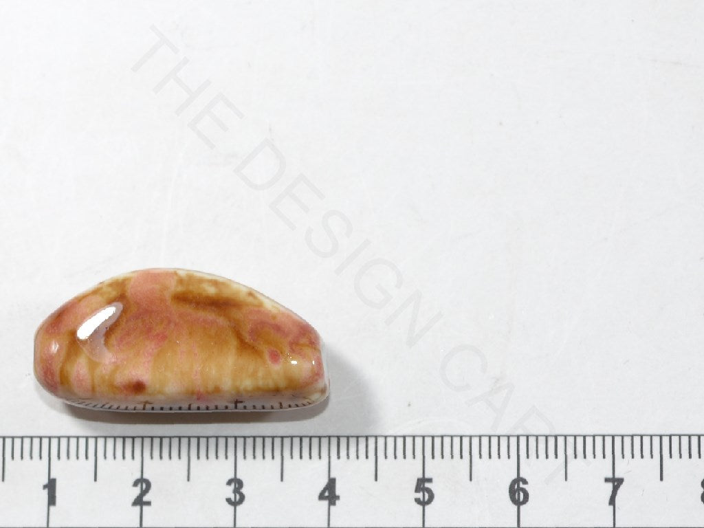Brown Pink Semi-Spherical Ceramic Beads (4098684977221)