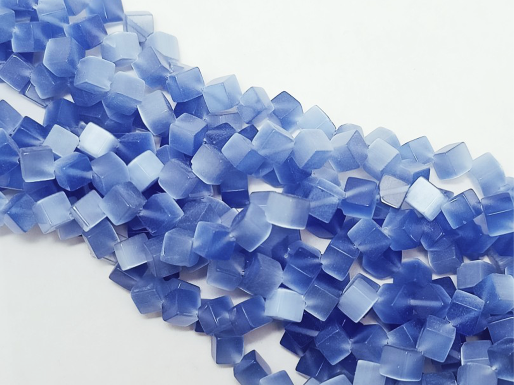Blue Monalisa Cube Stone Beads