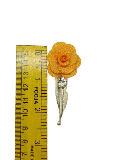 Orange Designer Flower Brooch