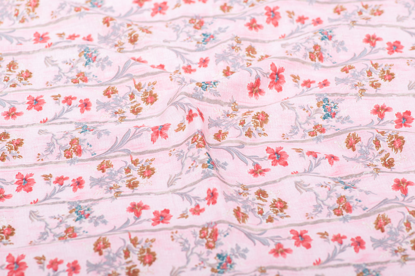 pinkfloralprintcottonfabric