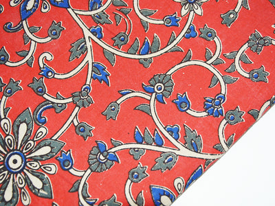 red-floral-kalamkari-fabric