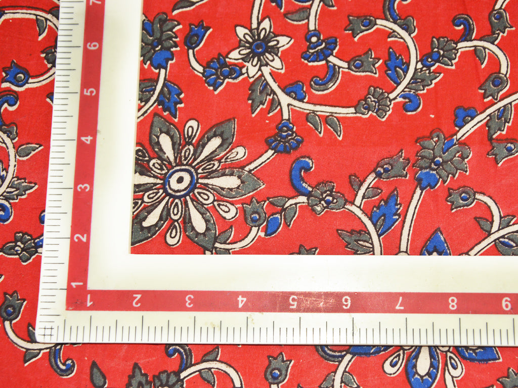 red-floral-kalamkari-fabric