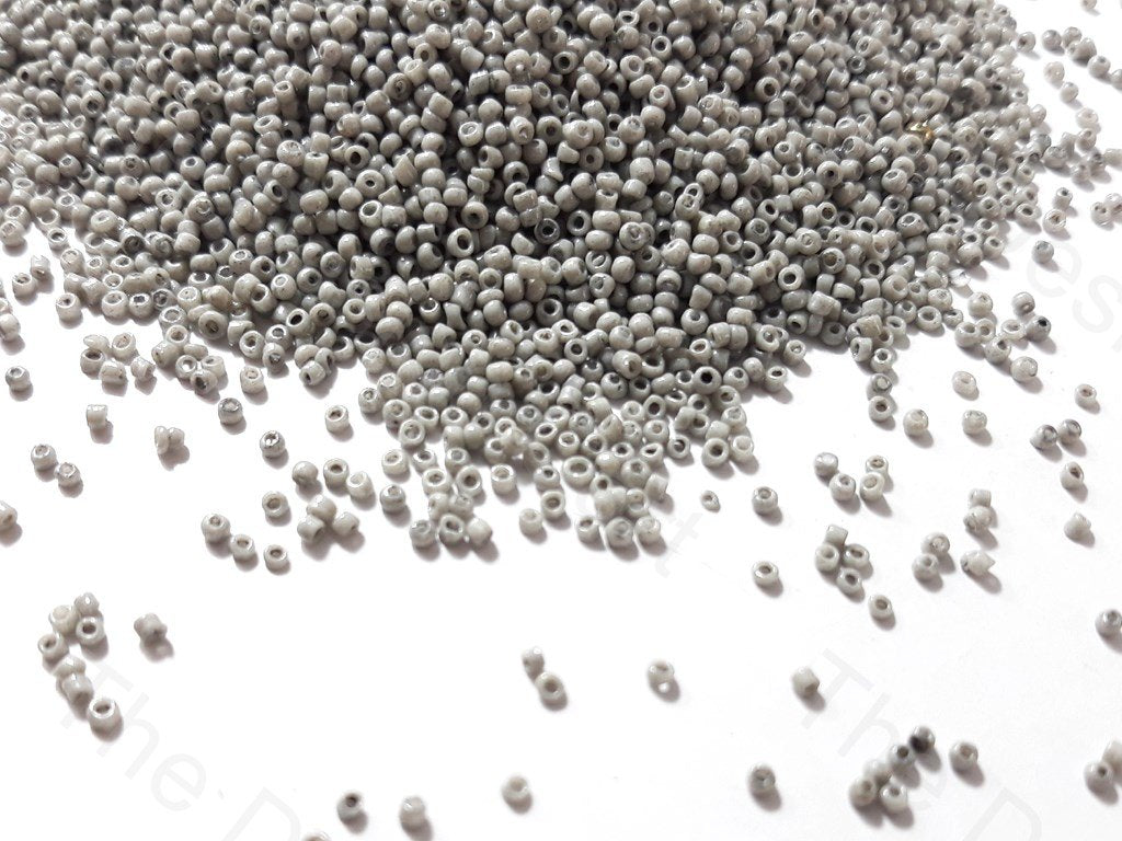 Gray Opaque Round Rocaille Seed Beads (1759391973410)