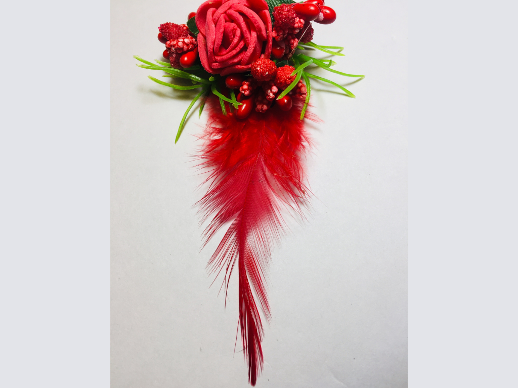 Red Flower Designer Brooch