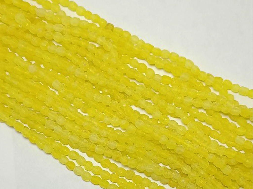 Yellow Spherical Faceted Crystal Glass Beads