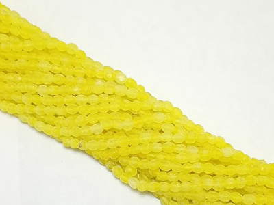 Yellow Spherical Faceted Crystal Glass Beads