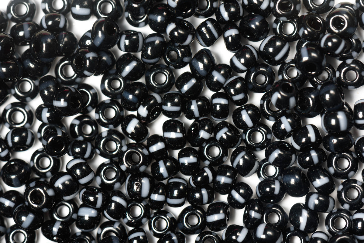 Black & White Preciosa Stripes Seeds Beads