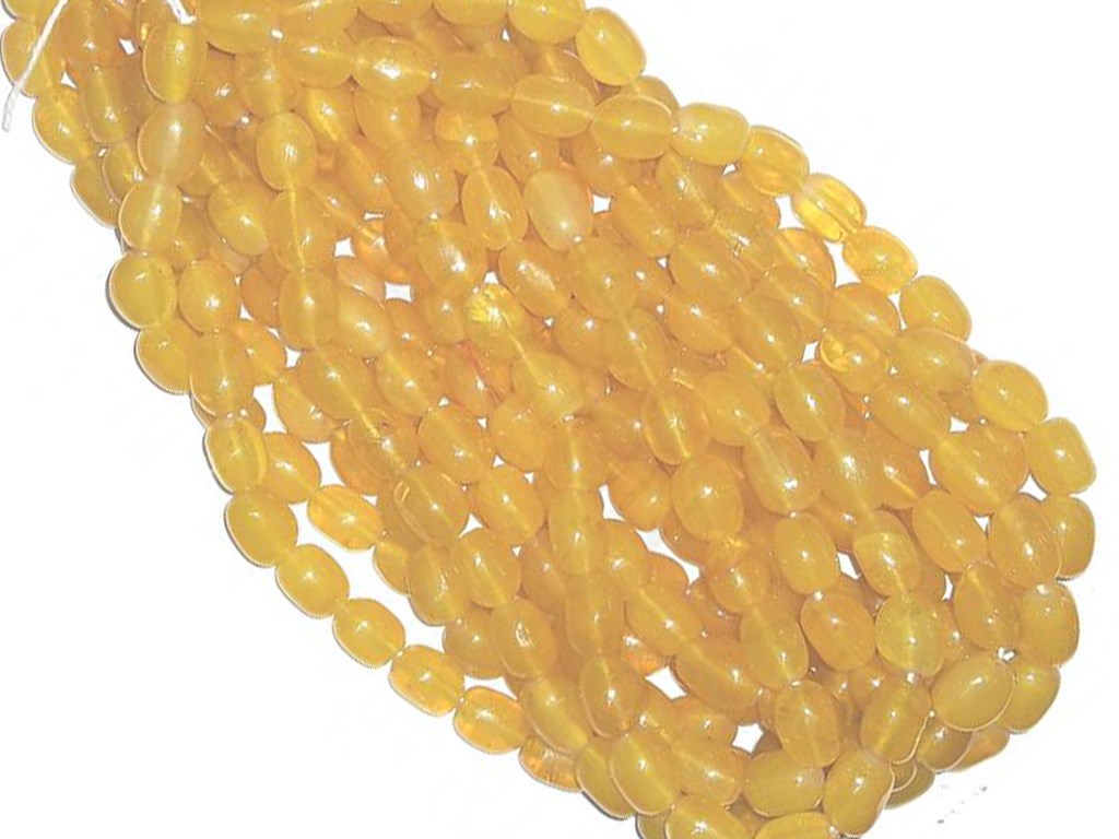 Yellow Oval Tumble Glass Beads | The Design Cart (4333698547781)