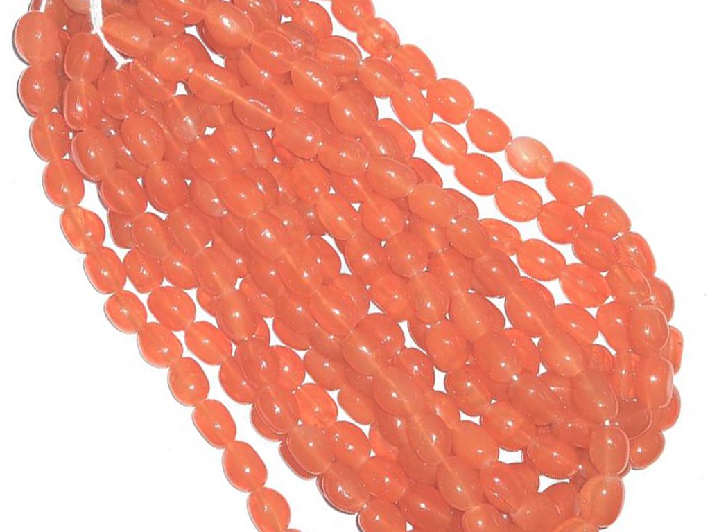 Orange Oval Tumble Glass Beads | The Design Cart (4333698646085)