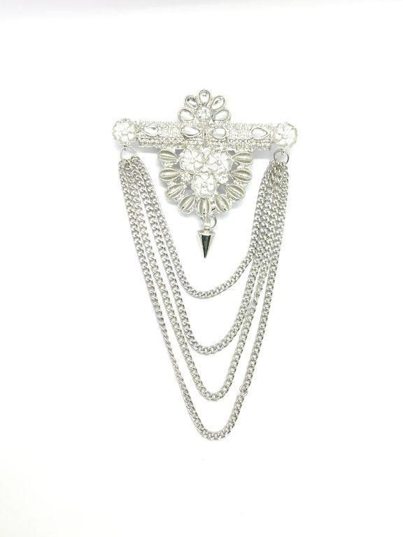 White Silver Designer Brooch