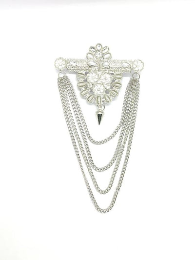 White Silver Designer Brooch