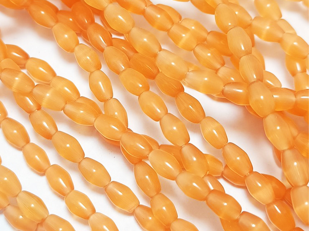 Peachy Orange Monalisa Oval Stone Beads