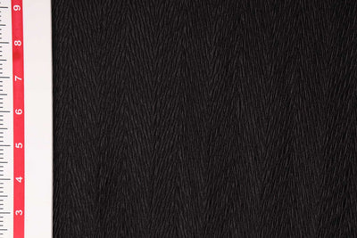 Black Herringbone Pleated Knit Fabric-2445422 Fabric