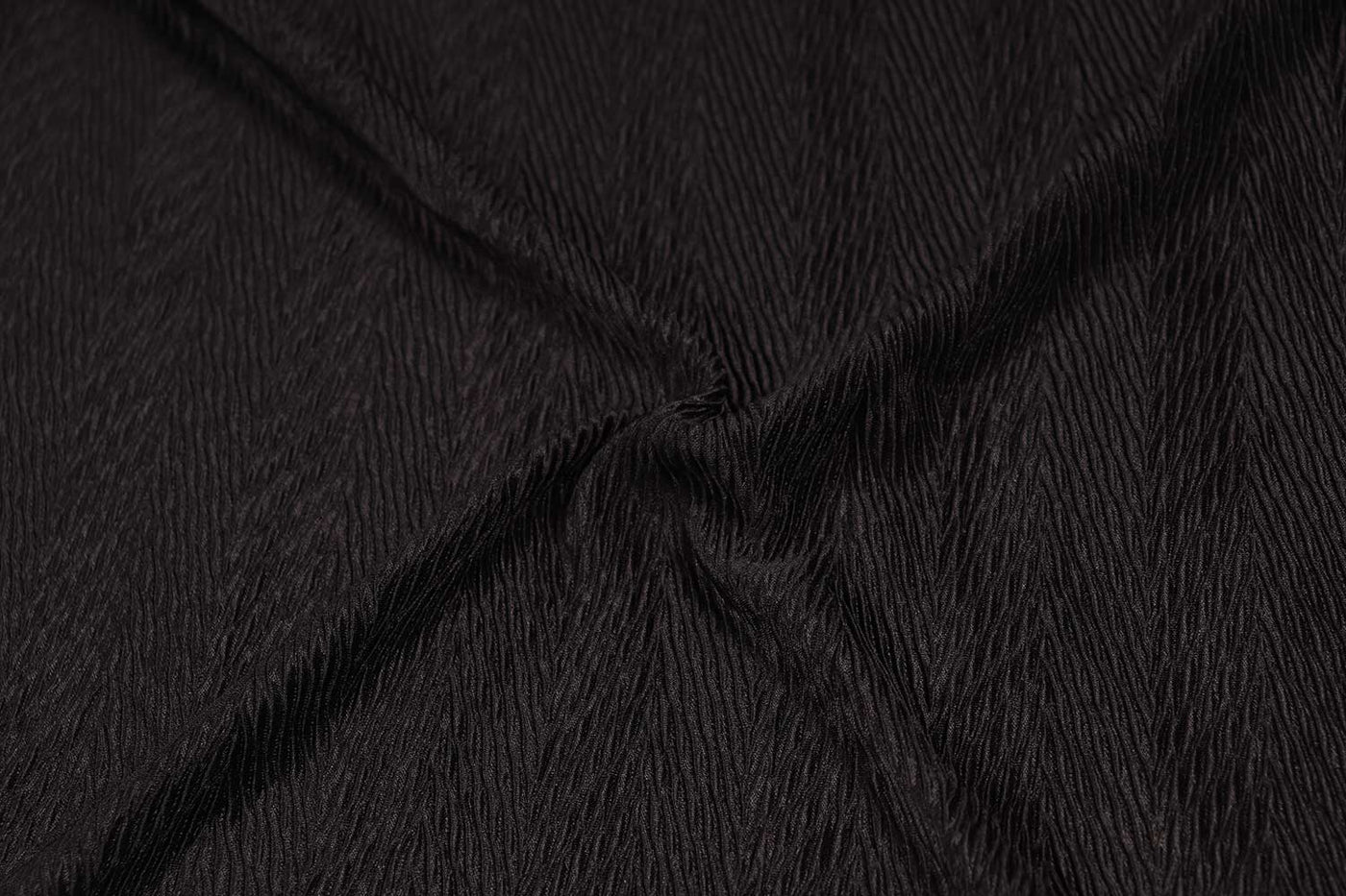 Black Herringbone Pleated Knit Fabric-2445422 Fabric