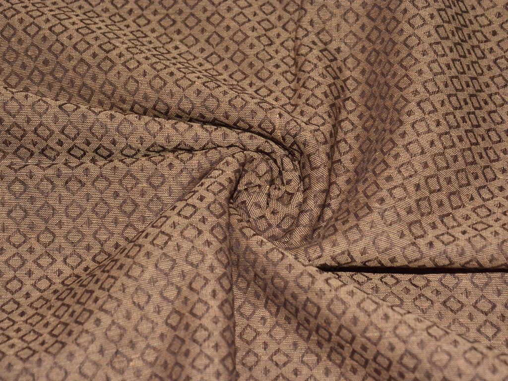 Beige Brown Plain Cotton Jacquard Fabric