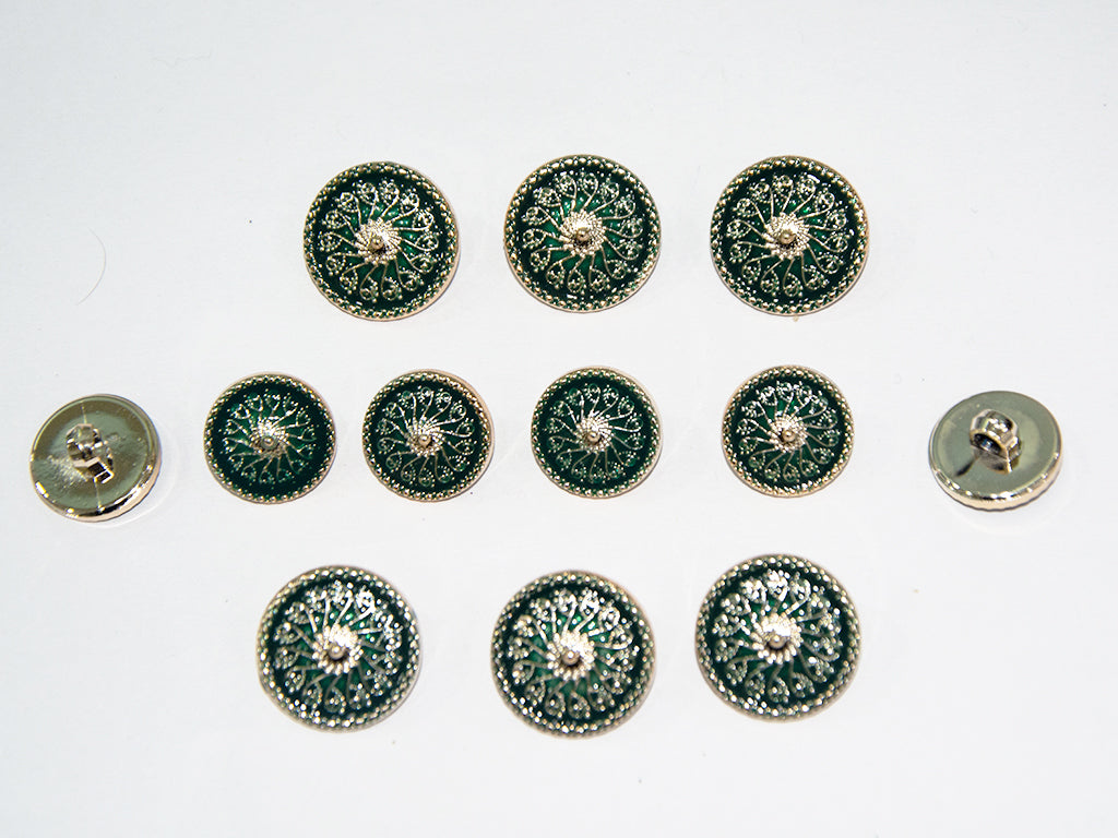 Green Designer Acrylic Suit Buttons