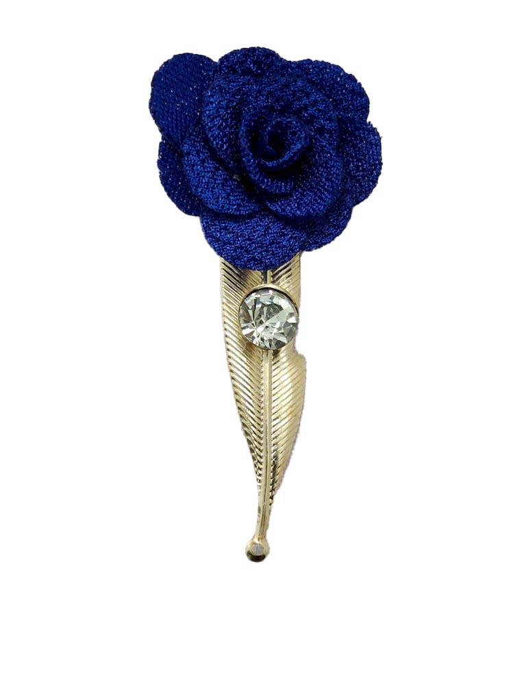 Dark Blue Designer Flower Brooch