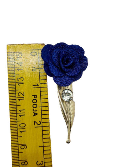 Dark Blue Designer Flower Brooch