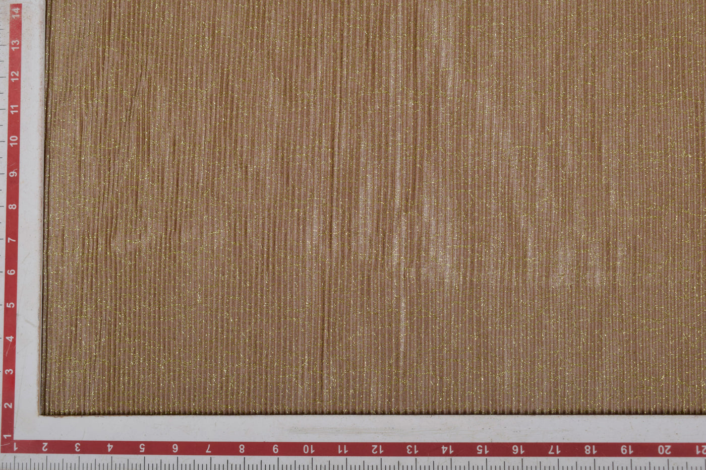 Light Brown Zari Work Pleated Knit Fabric