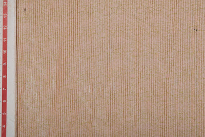 Peach Pleated Zari Knit Fabric