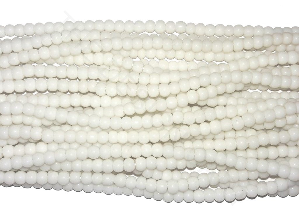 White Circular Glass Beads | The Design Cart (4351284412485)