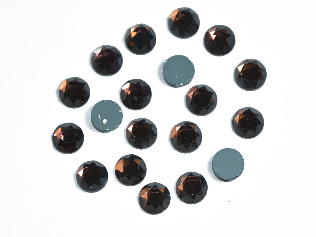 Topaz Brown Circular Glass Stones