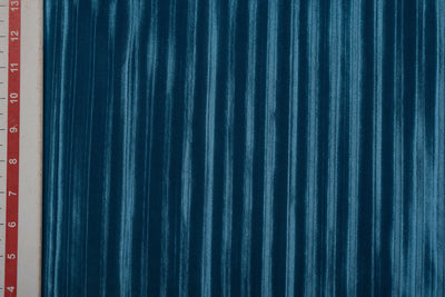 Blue Plain Pleated Knit Fabric